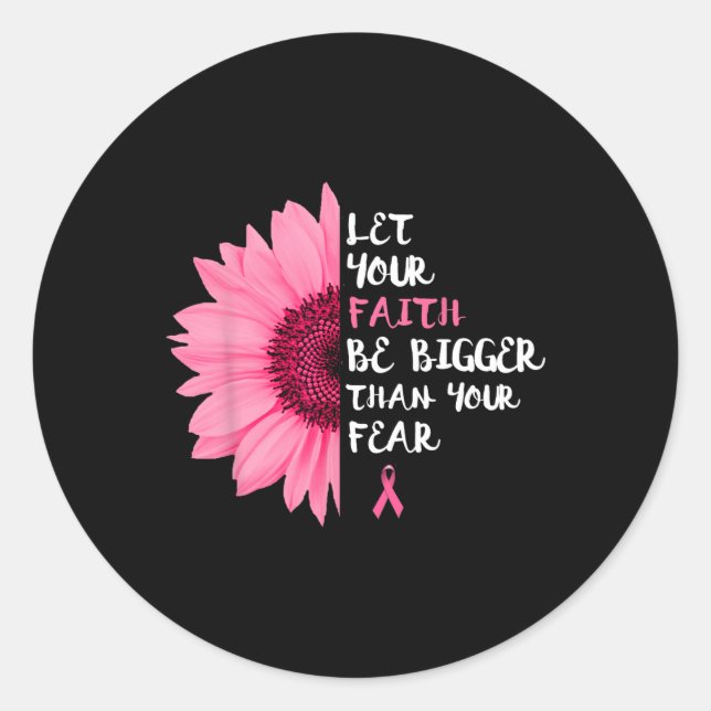 Blume Krebsbewusstsein Monat Rosa Band Frauen Runder Aufkleber (Vorderseite)