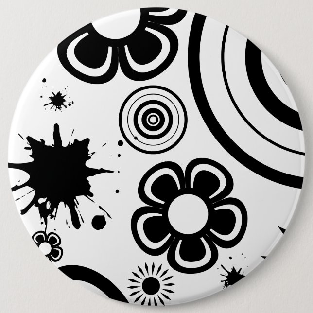 Blume, Kreise, Muster der Spritzer Button (Vorderseite)