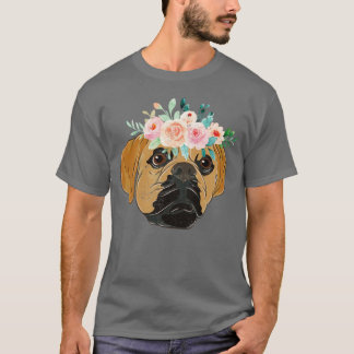 Blume Kronhundebesitzer Blumenhunde Zucht Puggle T-Shirt