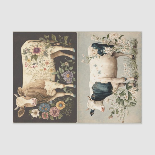 Blume Kühe Seidenpapier (Vorderseite)