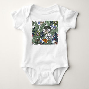 Blume, Kunst Deko, modern, nahtlos. Baby Strampler