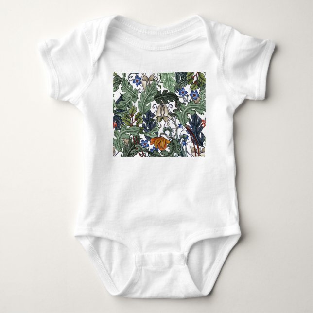 Blume, Kunst Deko, modern, nahtlos. Baby Strampler (Vorderseite)