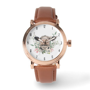 Blume Küssen, graues Zuchttier Armbanduhr