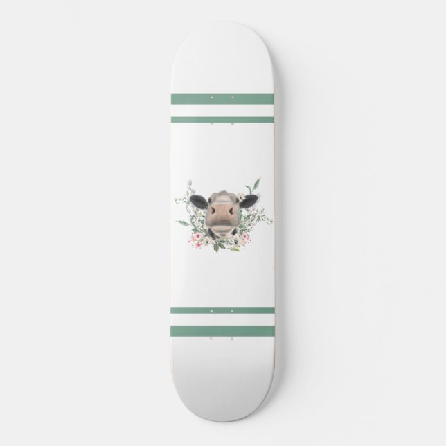 Blume Küssen, graues Zuchttier Skateboard (Vorderseite)