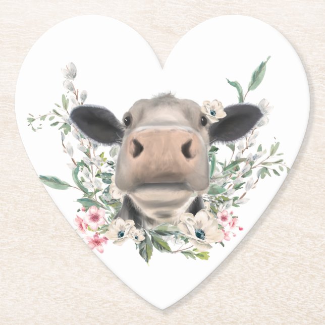 Blume Küssen, graues Zuchttier Untersetzer (Vorderseite)