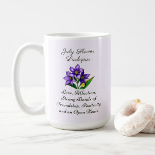 Blume Larkspur Kunst, Dichtung und Musik Kaffeetasse