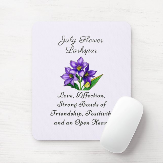 Blume Larkspur Kunst, Dichtung und Musik Mousepad (Mit Mouse)