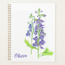 Blume Larkspur Wasserfarbenplaner Juli