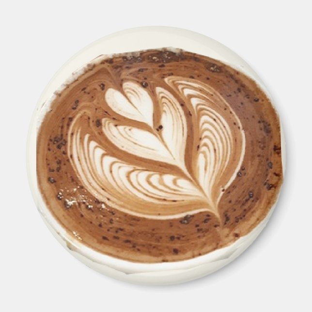 Blume latte Kaffeekunst Magnet (Vorne)
