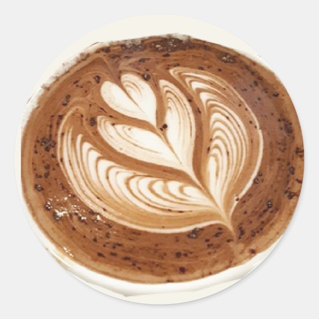 Blume latte Kaffeekunst Runder Aufkleber (Vorderseite)