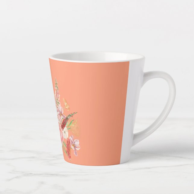 Blume Latte Tasse (Rechts)