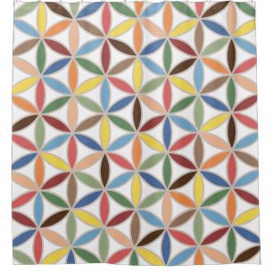 Blume Leben-des Retro Farbmusters Duschvorhang