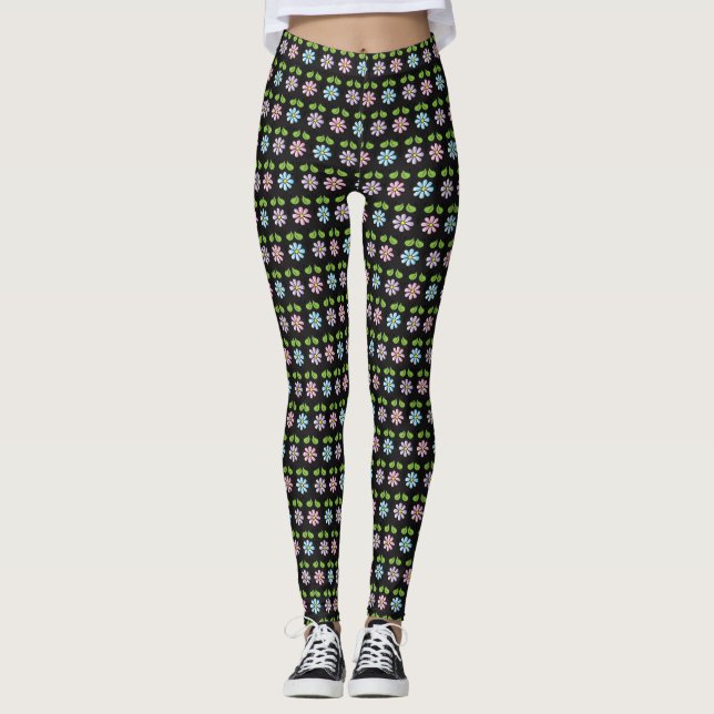 Blume Leggings Mehrfarbig Stilvoll (Vorderseite)