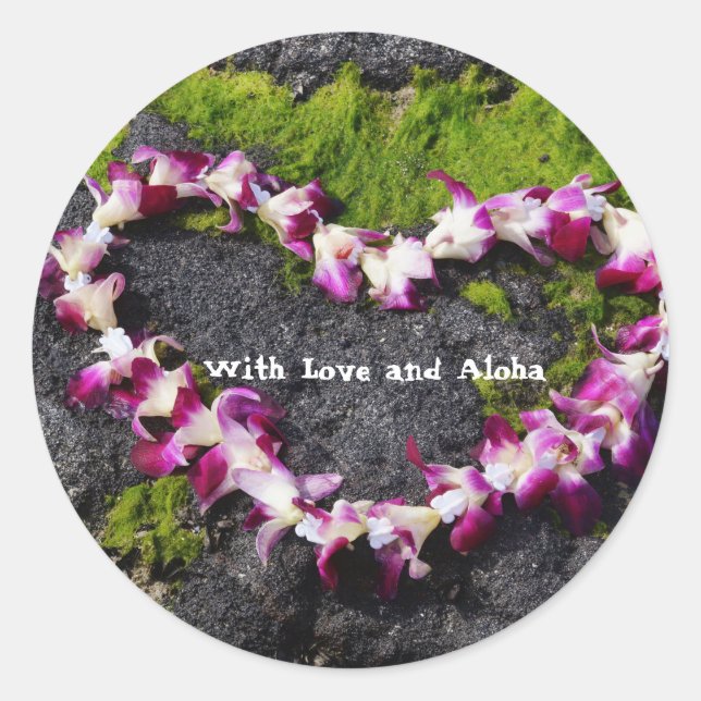 Blume Lei auf den Felsen Runder Aufkleber (Vorderseite)
