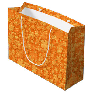 Blume, leichte Orange-GIFT BAG L Große Geschenktüte