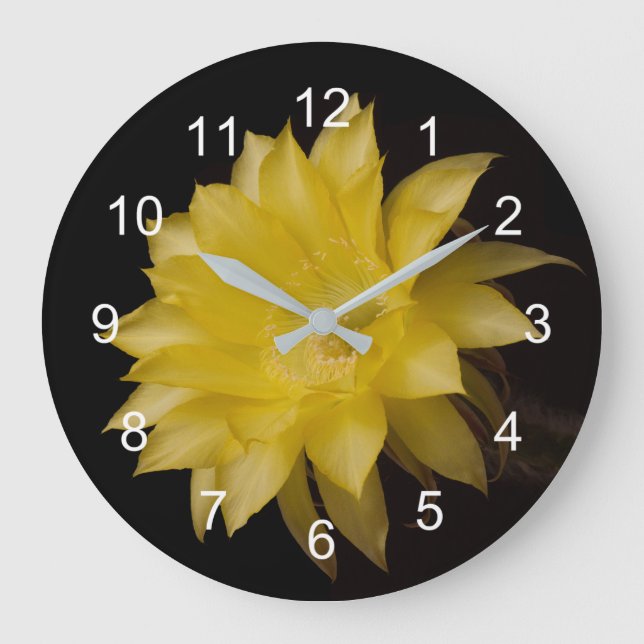 Blume Lemon Pie Große Wanduhr (Vorderseite)