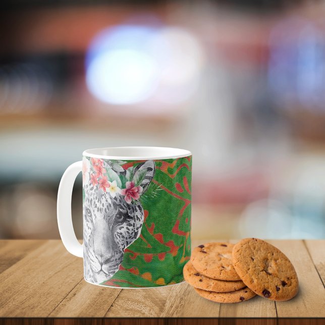Blume Leopard Jungle Batik Kaffeetasse (Von Creator hochgeladen)