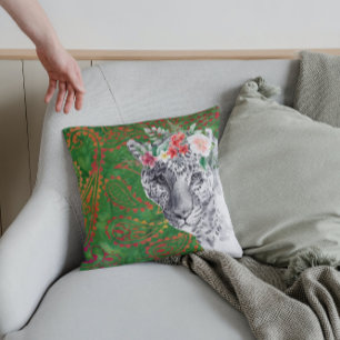 Blume Leopard Jungle Batik Kissen