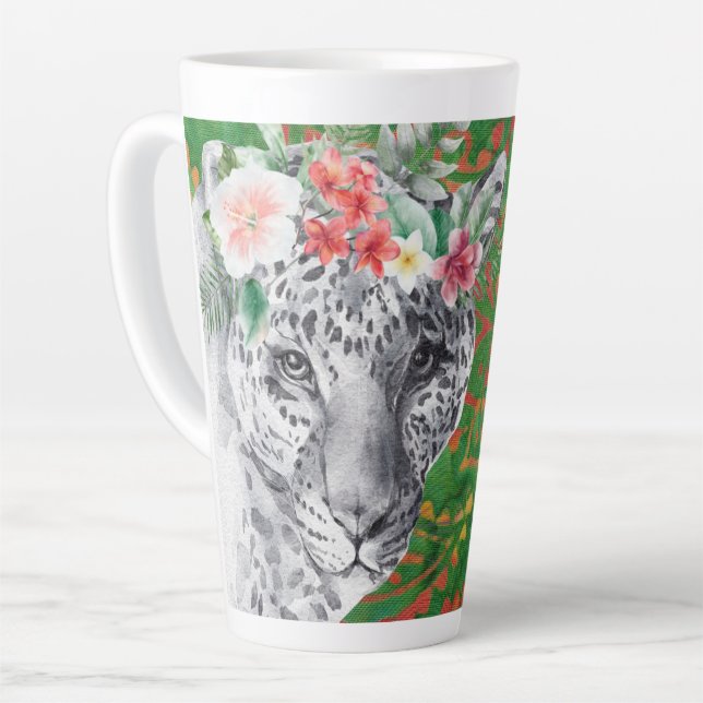 Blume Leopard Jungle Batik Milchtasse (Linke Ecke)