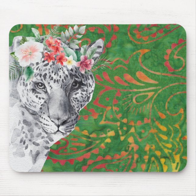 Blume Leopard Jungle Batik Mousepad (Vorne)