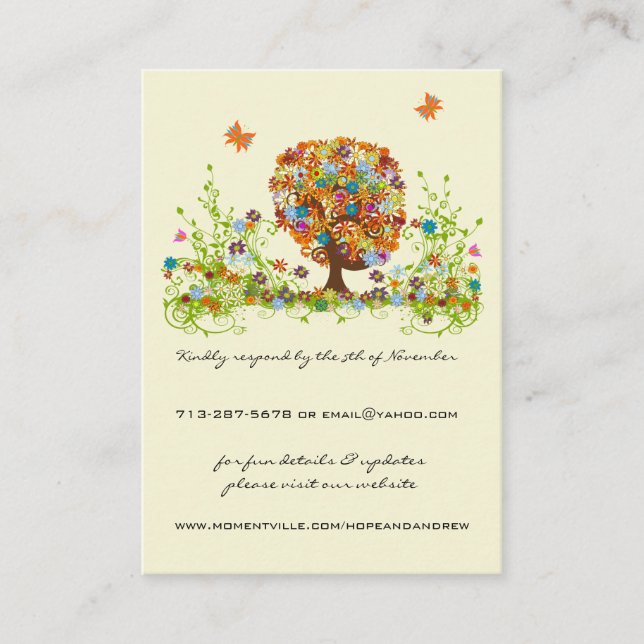 Blume Liebe Tree Response und Website Cards Begleitkarte (Vorderseite)