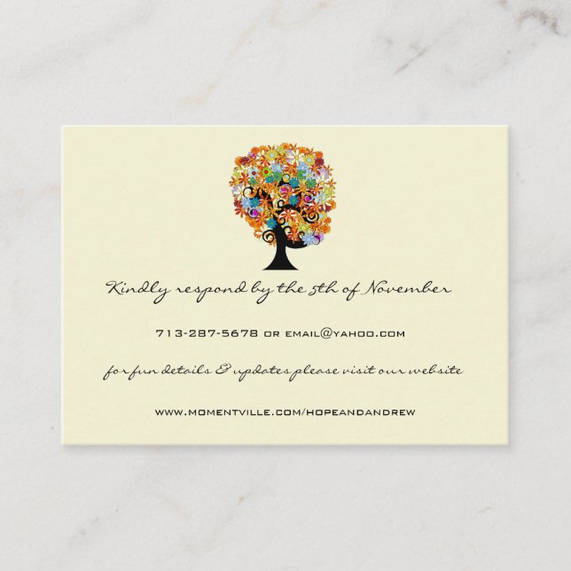 Blume Liebe Tree Response und Website Cards Begleitkarte (Vorderseite)