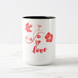Blume Liebe Zweifarbige Tasse
