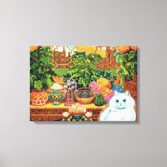 Blume liebt Katze, Louis Wain Leinwanddruck (Vorderseite)