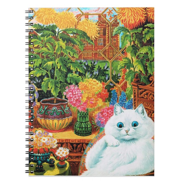 Blume liebt Katze, Louis Wain Notizblock (Vorderseite)