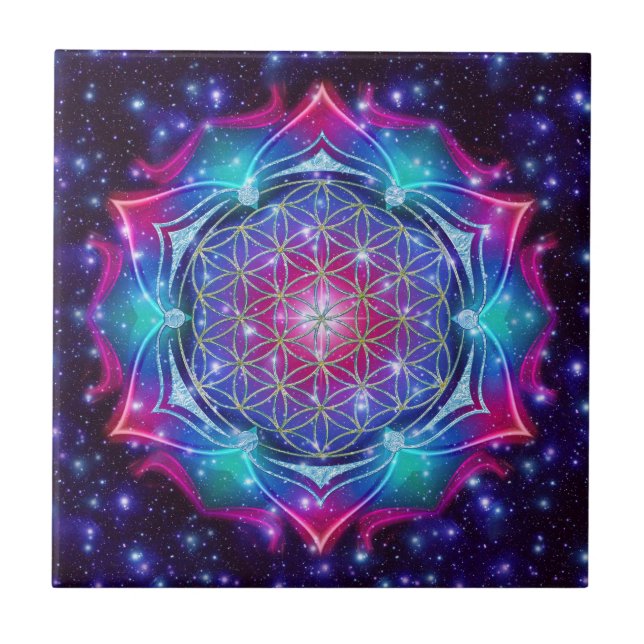 BLUME LIFE/Blume DES Lebens Quadrats des Fliese (Vorderseite)