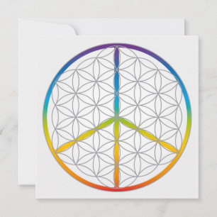 Blume Life Design Peace + Liebe Symbol Rainbow Feiertagskarte