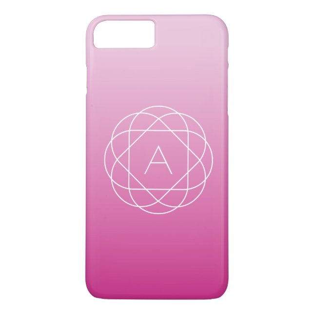 Blume-like Geometric Monogram | Pink Shaded Ombre Case-Mate iPhone Hülle (Rückseite)