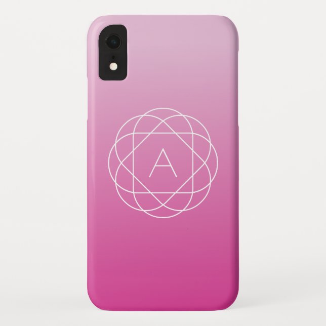 Blume-like Geometric Monogram | Pink Shaded Ombre Case-Mate iPhone Hülle (Rückseite)