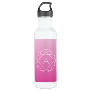 Blume-like Geometric Monogram Pink Shaded Ombre Edelstahlflasche