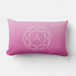 Blume-like Geometric Monogram Pink Shaded Ombre Lendenkissen