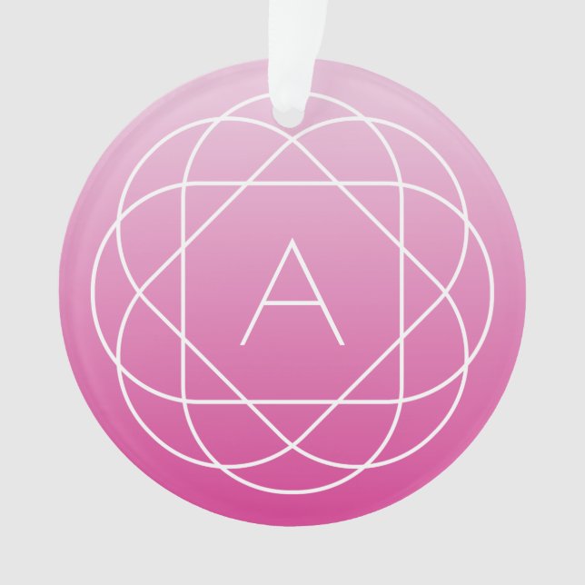 Blume-like Geometric Monogram | Pink Shaded Ombre Ornament (Vorderseite)