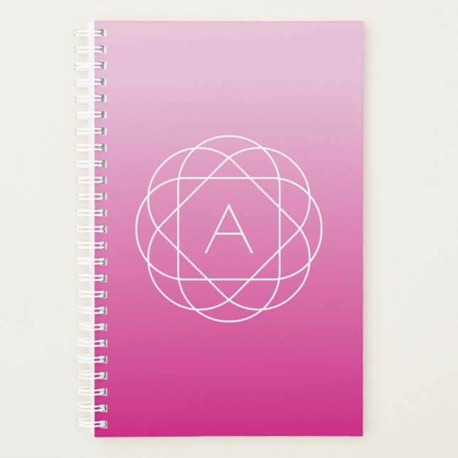 Blume-like Geometric Monogram | Pink Shaded Ombre Planer (Vorderseite)