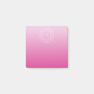 Blume-like Geometric Monogram   Pink Shaded Ombre Post-it Klebezettel