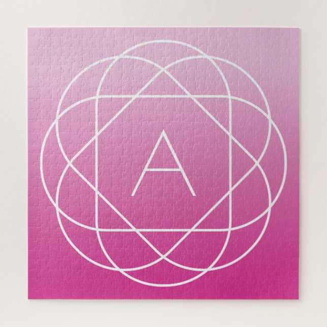 Blume-like Geometric Monogram | Pink Shaded Ombre Puzzle (Vertikal)