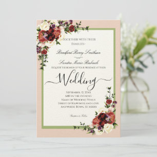 Blume lila Fall Terracotta Cream Burgundy Inv Einladung