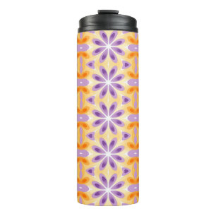 Blume Lila Gelborange Thermosbecher