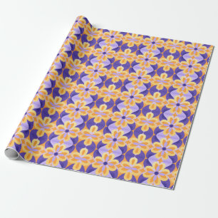 Blume Lila orange Gelb Geschenkpapier