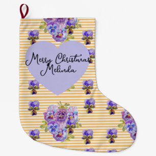 Blume Lila Viola Gelbe Stiefmütterchen Weihnachtsn Großer Weihnachtsstrumpf