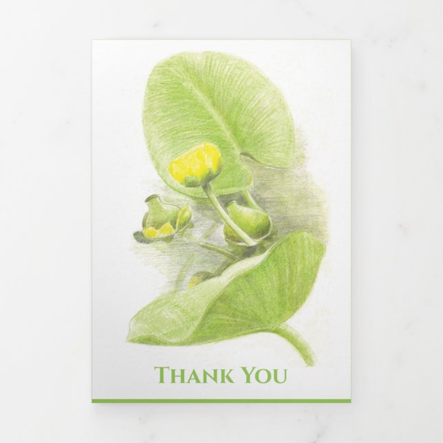 Blume Lilienstift zeichnend Dreifach Gefaltete Urlaubskarte (Cover)