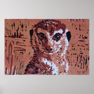 Blume linocut - Kunstdruck Poster