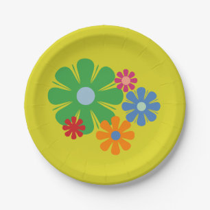 Blume Locus Retro 60er 70er  Pappteller