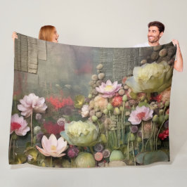 Blume Lotus Botanische Wasserfarbe Fleecedecke