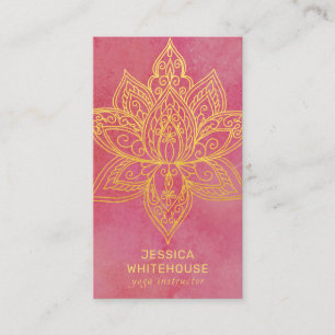 Blume Lotus Rose  Visitenkarte