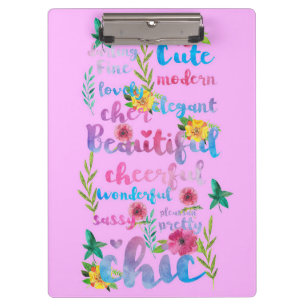 Blume Lover Blume Niedlich Moderne Beautiful Klemmbrett
