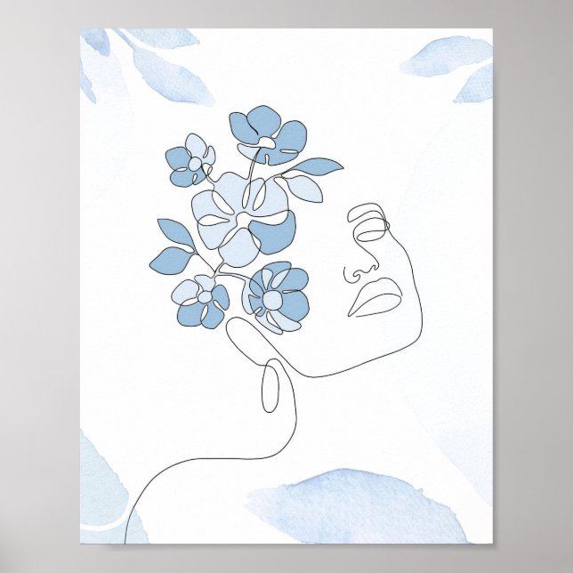 Blume Lover | Minimalistisches Portrait Art Poster (Vorne)